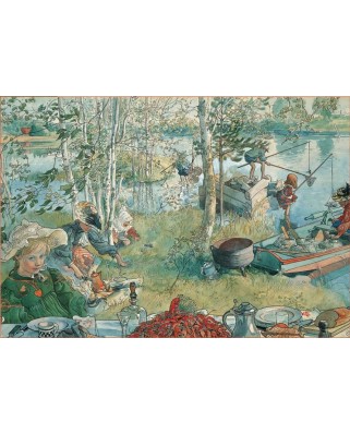 Puzzle 1000 piese - Carl Larsson: The Fishing for Crayfishes (Pomegranate-AA409)