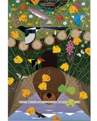 Puzzle 1000 piese - Charley Harper: The Rocky Mountains (Pomegranate-AA638)