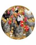 Puzzle 1000 piese rotund - Chickens and Chicks (Sunsout-35138)