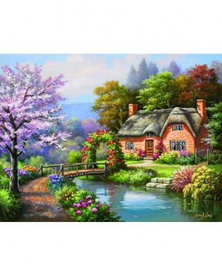 Puzzle 300 piese XXL - Spring Creek Cottage (Sunsout-36660)