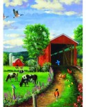 Puzzle 500 piese - Chickens at the Bridge (Sunsout-37202)