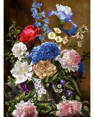 Puzzle 1000 piese - Bouquet in Blue (Sunsout-67709)