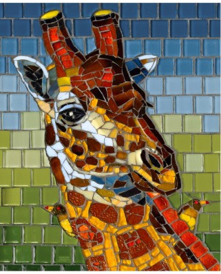 Puzzle 1000 piese - Stained Glass Giraffe (Sunsout-70731)