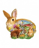 Puzzle 1000 piese contur - Lori Schory: Springtime Bunnies (Sunsout-97038)