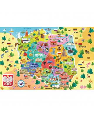 Puzzle 54 piese - Map of Poland (in Polish) (Trefl-15556)