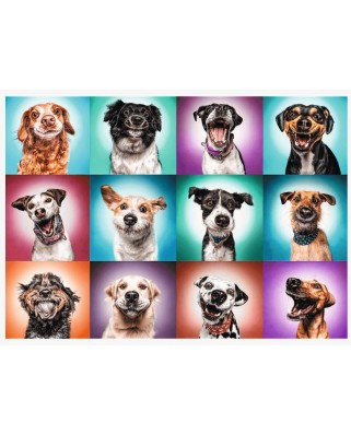 Puzzle 2000 piese - Funny Dog Portraits (Trefl-27119)