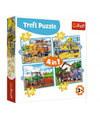Puzzle 12/15/20/24 piese - Large Construction Machines (Trefl-34353)