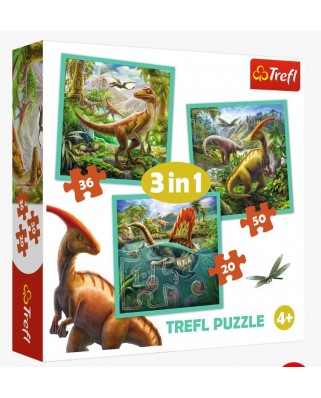 Puzzle 20/36/50 piese - The Extraordinary World of Dinosaurs (Trefl-34837)