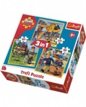 Puzzle 20/36/50 piese - Fireman Sam in action (Trefl-34844)