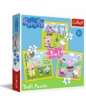 Puzzle 20/36/50 piese - Peppa's happy day / Peppa Pig (Trefl-34849)