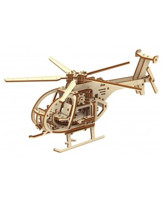 Puzzle 3D cu 173 piese din lemn - Helicopter (Wooden-City-WR344)