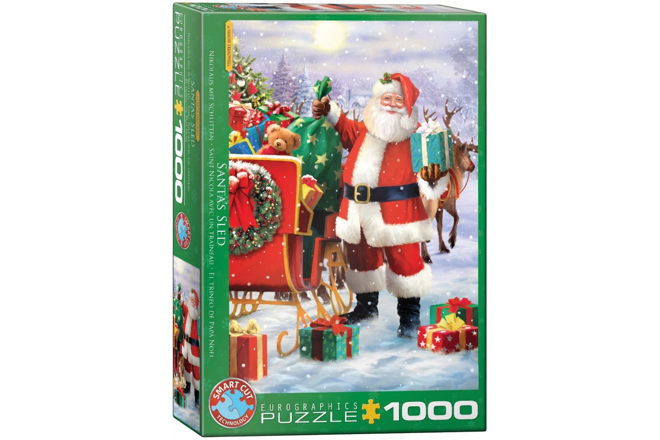 Puzzle 1000 piese - Simon Tread: Santa with Sled (Eurographics-6000-5639)