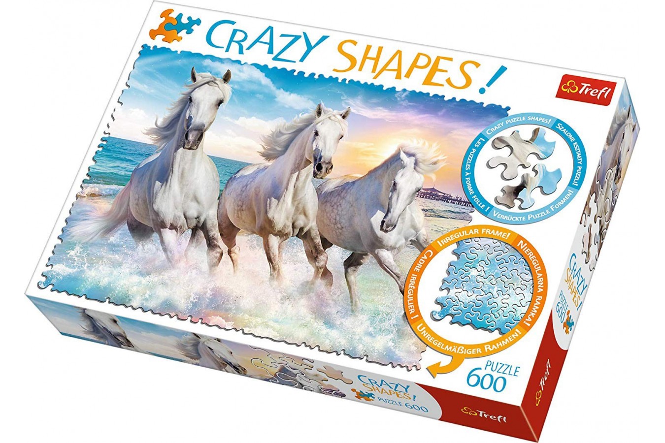 Puzzle Trefl - Crazy Shapes - Galloping among the Waves, 600 piese dificile (11111)