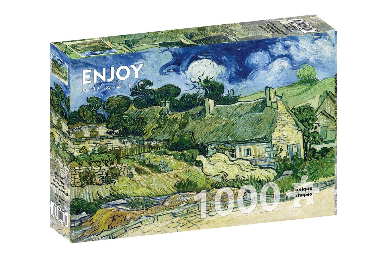 Puzzle 1000 piese Enjoy - Vincent Van Gogh: Thatched Cottages at Cordeville (Enjoy-1173)