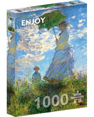 Puzzle 1000 piese Enjoy - Claude Monet: Woman with a Parasol (Madame Monet and Her Son) (Enjoy-1215)