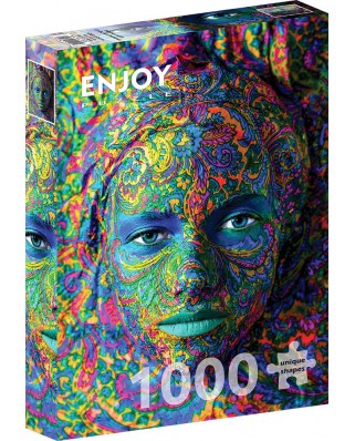 Puzzle 1000 piese - Woman with Color Art Makeup (Enjoy-1224)