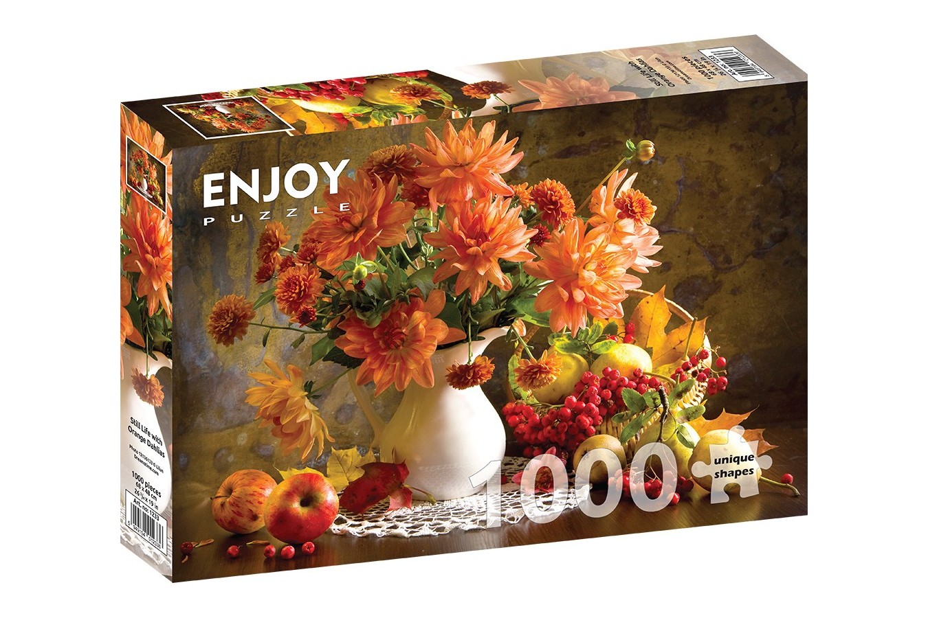 Puzzle 1000 piese Enjoy - Still Life with Orange Dahlias (Enjoy-1233)