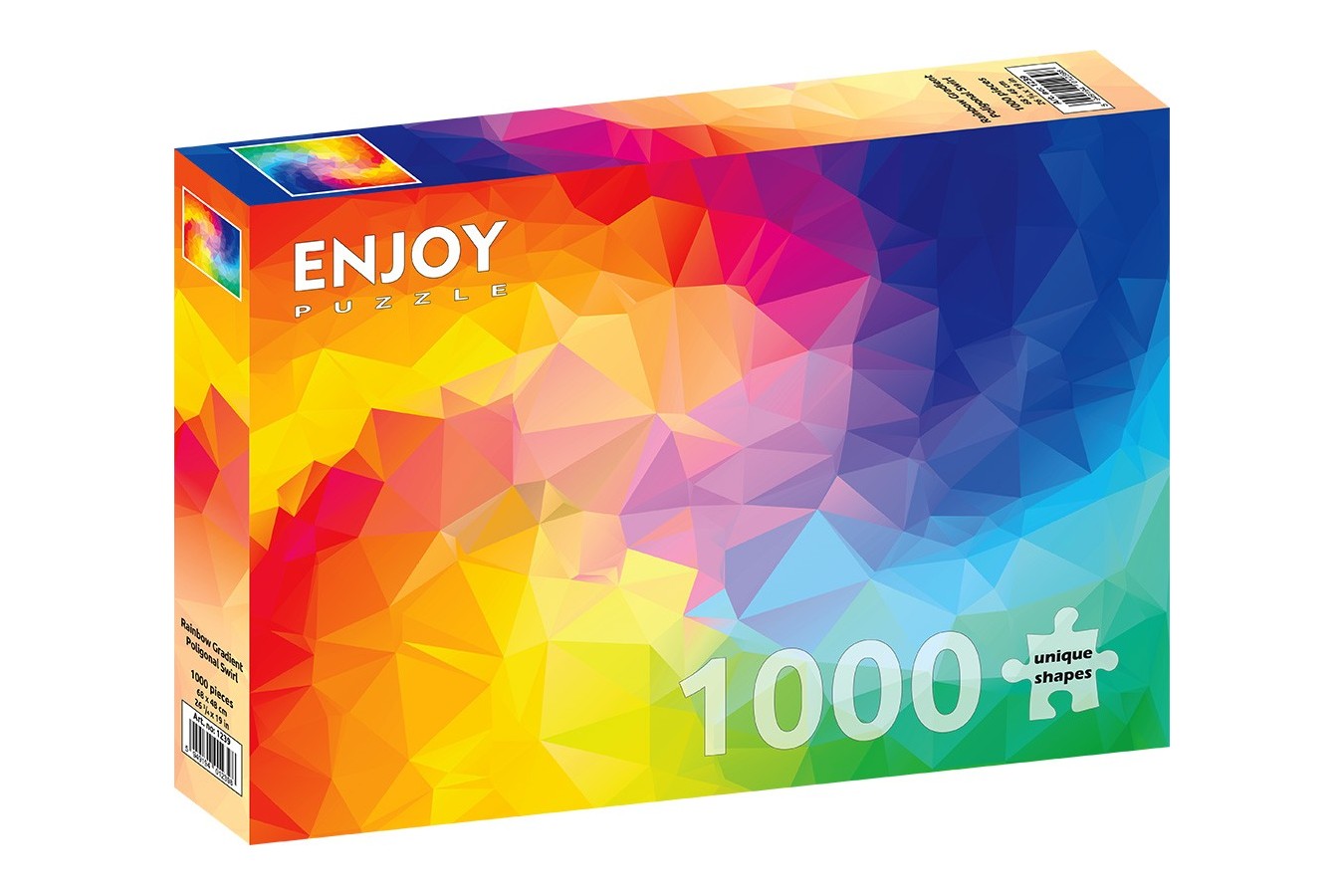 Puzzle 1000 piese - Rainbow Gradient Poligonal Swirl (Enjoy-1239)