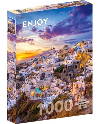Puzzle 1000 piese - Sunset over Santorini (Enjoy-1260)