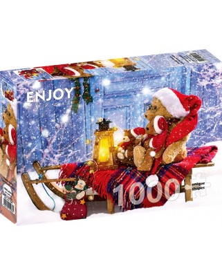 Puzzle 1000 piese Enjoy - Teddy Bears with Santa Hats (Enjoy-1269)
