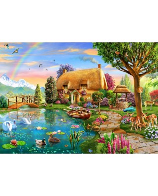 Puzzle 1000 piese - Lakeside Cottage (Bluebird-Puzzle-70506-P)