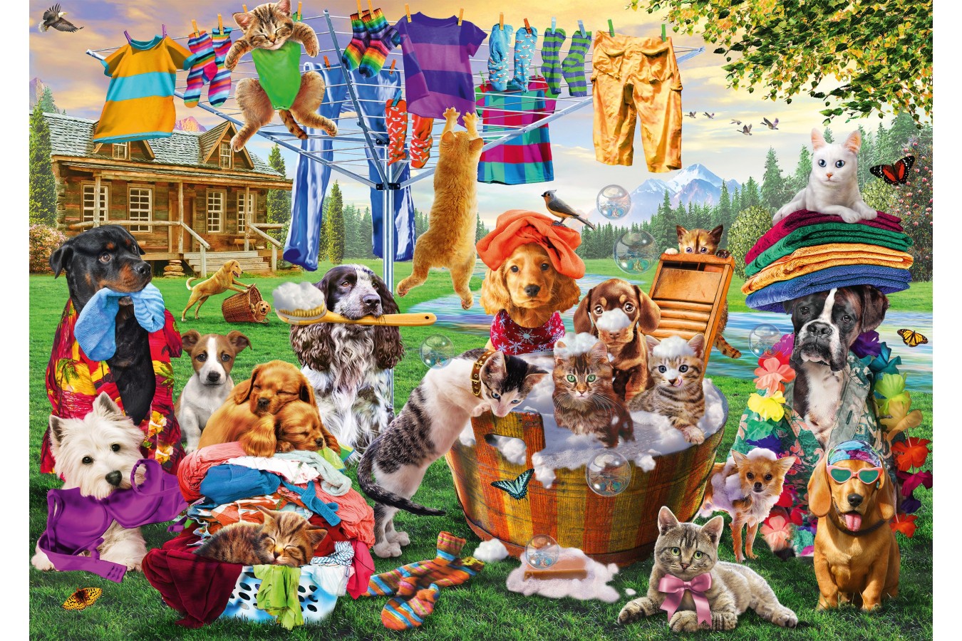 Puzzle 1000 piese - Crazy Garden Of Pets (Schmidt-58978)