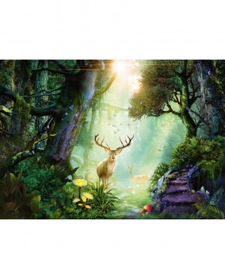 Puzzle 1000 piese - Georgina Fellenberg: Deer In The Forest (Schmidt-59910)