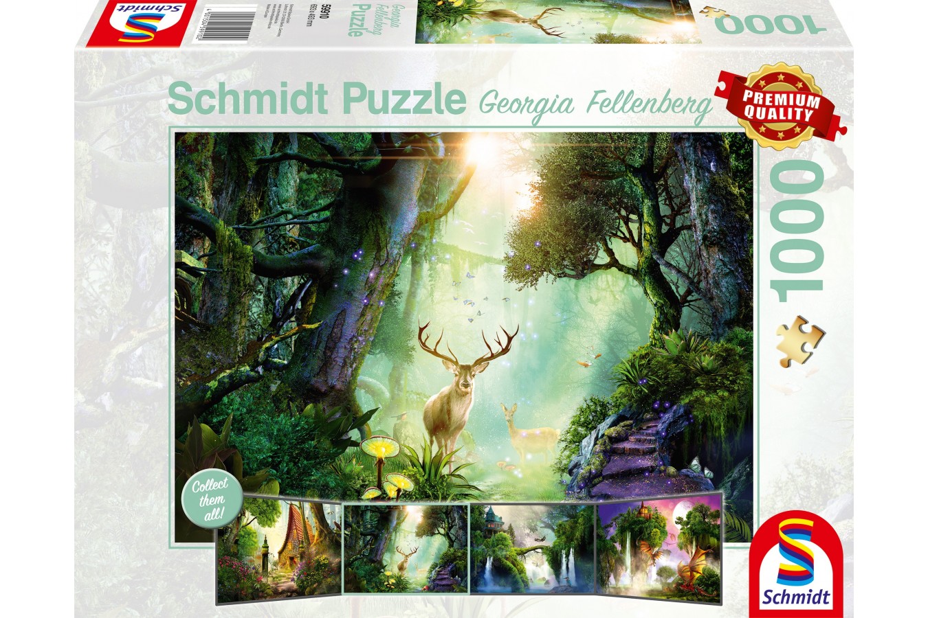Puzzle 1000 piese - Georgina Fellenberg: Deer In The Forest (Schmidt-59910)