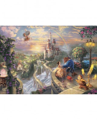 Puzzle 500 piese - Thomas Kinkade: Beauty And Beast, cutie metalica (Schmidt-59926)