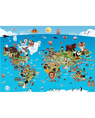 Puzzle 260 piese - Cartoon World Map (Anatolian-3338)