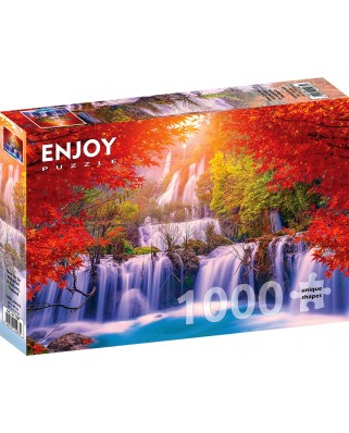 Puzzle 1000 piese Enjoy - Thee Lor Su Waterfall in Autumn, Thailand (Enjoy-1287)