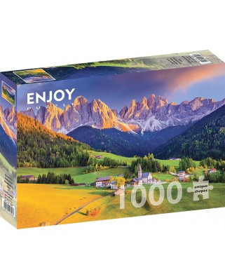 Puzzle 1000 piese Enjoy - Church in Dolomites Mountains, Italy (Enjoy-1320)