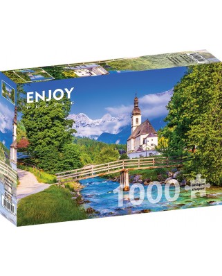 Puzzle 1000 piese Enjoy - Small Church in Ramsau, Germany (Enjoy-1323)