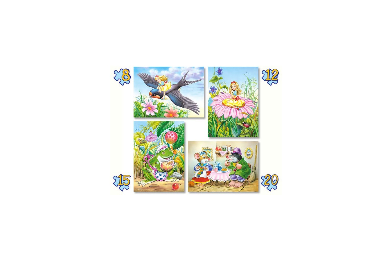 Puzzle Castorland 4 in 1 - Thumbelina, 8/12/15/20 Piese
