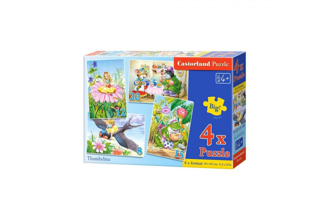 Puzzle Castorland 4 in 1 - Thumbelina, 8/12/15/20 Piese