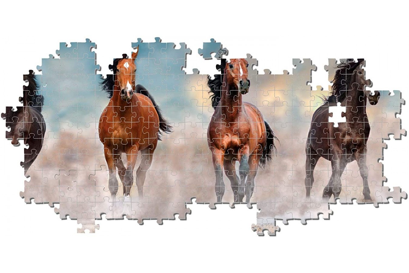 Puzzle 1000 piese panoramic Clementoni - Horses (Clementoni-39607)