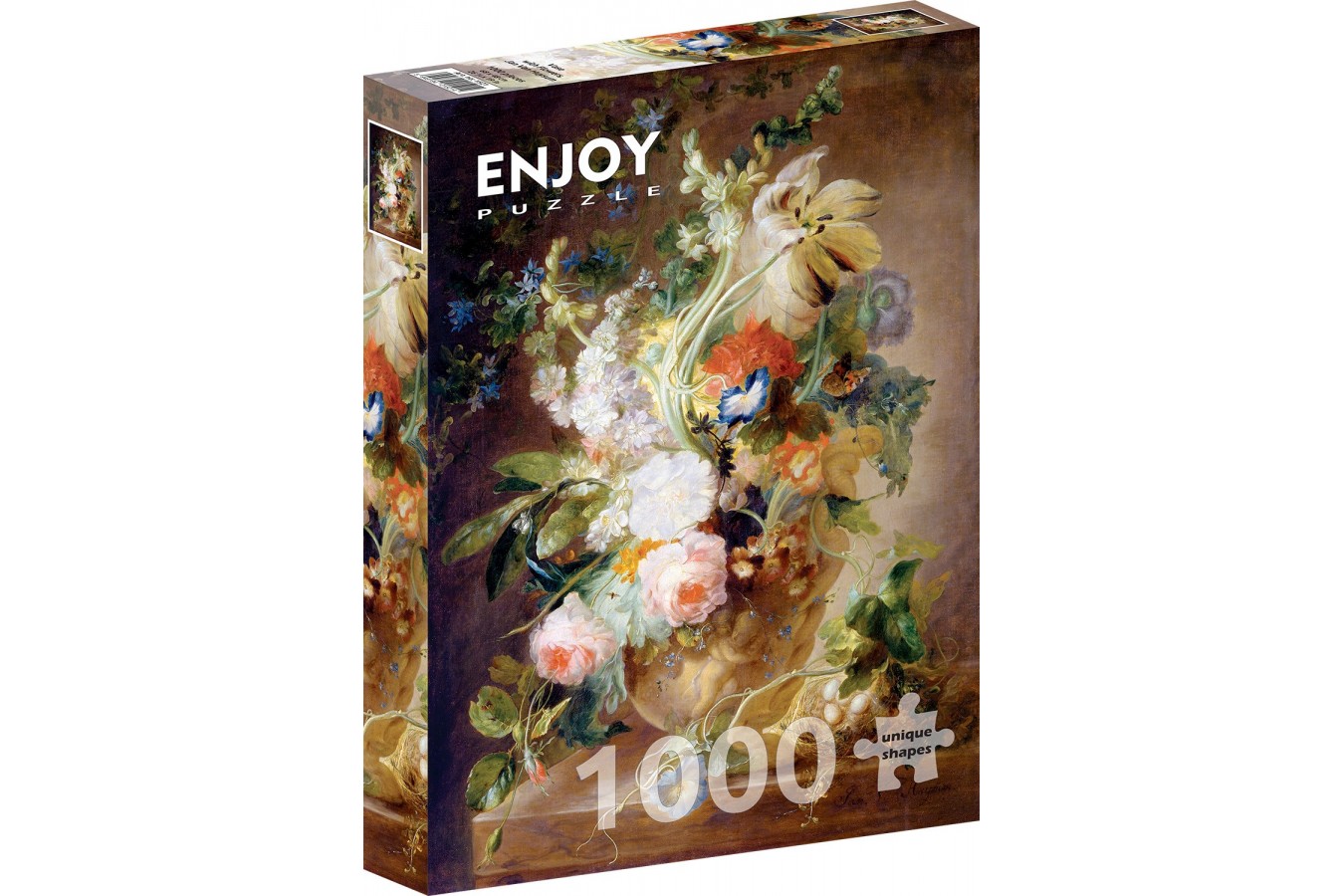 Puzzle 1000 piese Enjoy - Jan van Huysum: Vase with Flowers, Jan Van Huysum (Enjoy-1521)