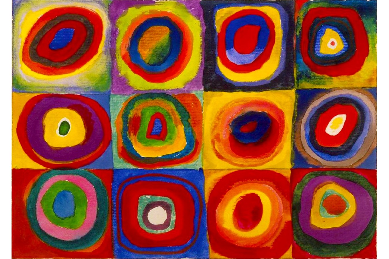 Puzzle 1000 piese Enjoy - Vassily Kandinsky: Color Study - Squares with Concentric Circles, Wassily Kandinsky (Enjoy-1542)