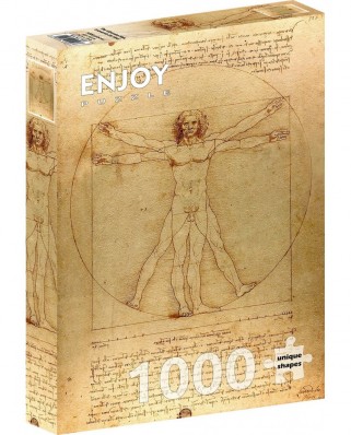 Puzzle 1000 piese Enjoy - Leonardo Da Vinci: The Vitruvian Man (Enjoy-1557)