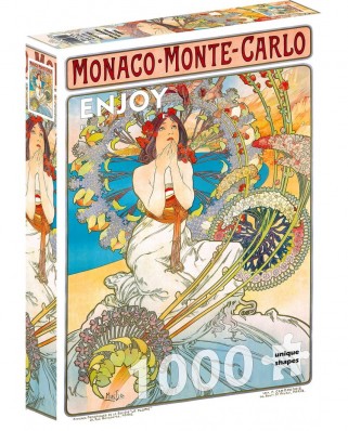 Puzzle 1000 piese Enjoy - Alfons Mucha: Monaco Monte Carlo, Alphonse Mucha (Enjoy-1560)