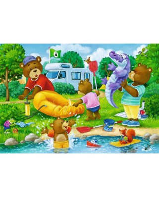 Puzzle 2x24 piese Ravensburger - Ursi In Camping (Ravensburger-05247)