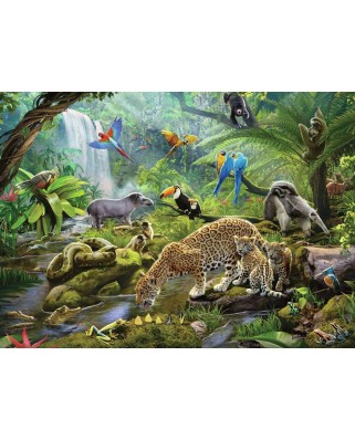 Puzzle 60 piese Ravensburger - Animale In Padurea Tropicala (Ravensburger-05166)