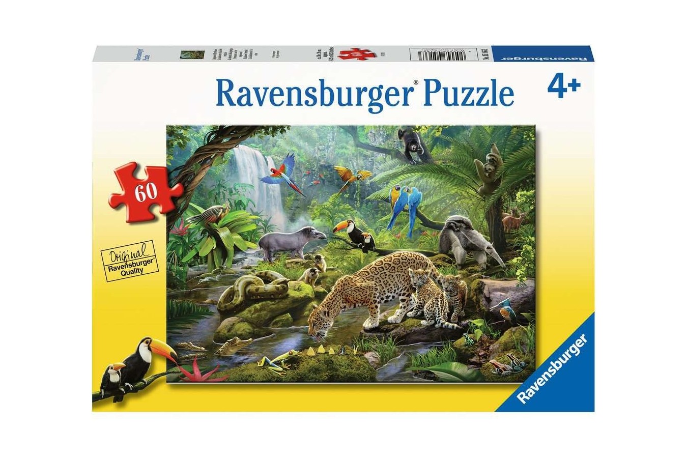 Puzzle 60 piese Ravensburger - Animale In Padurea Tropicala (Ravensburger-05166)