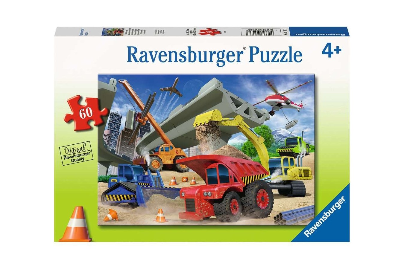 Puzzle 60 piese Ravensburger - Vehicule De Constructii (Ravensburger-05182)