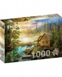 Puzzle 1000 piese Enjoy - A Log Cabin on the River (Enjoy-1602)