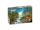 Puzzle 1000 piese Enjoy - A Log Cabin by the Rapids (Enjoy-1605)