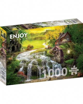 Puzzle 1000 piese Enjoy - A Log Cabin by the Magic Creek (Enjoy-1608)