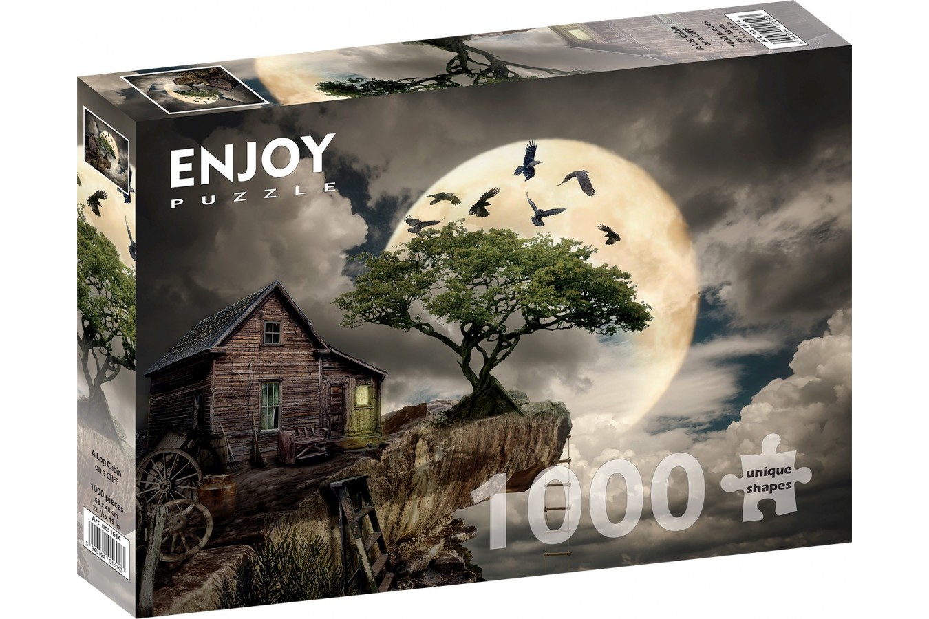 Puzzle 1000 piese Enjoy - A Log Cabin on a Cliff (Enjoy-1614)