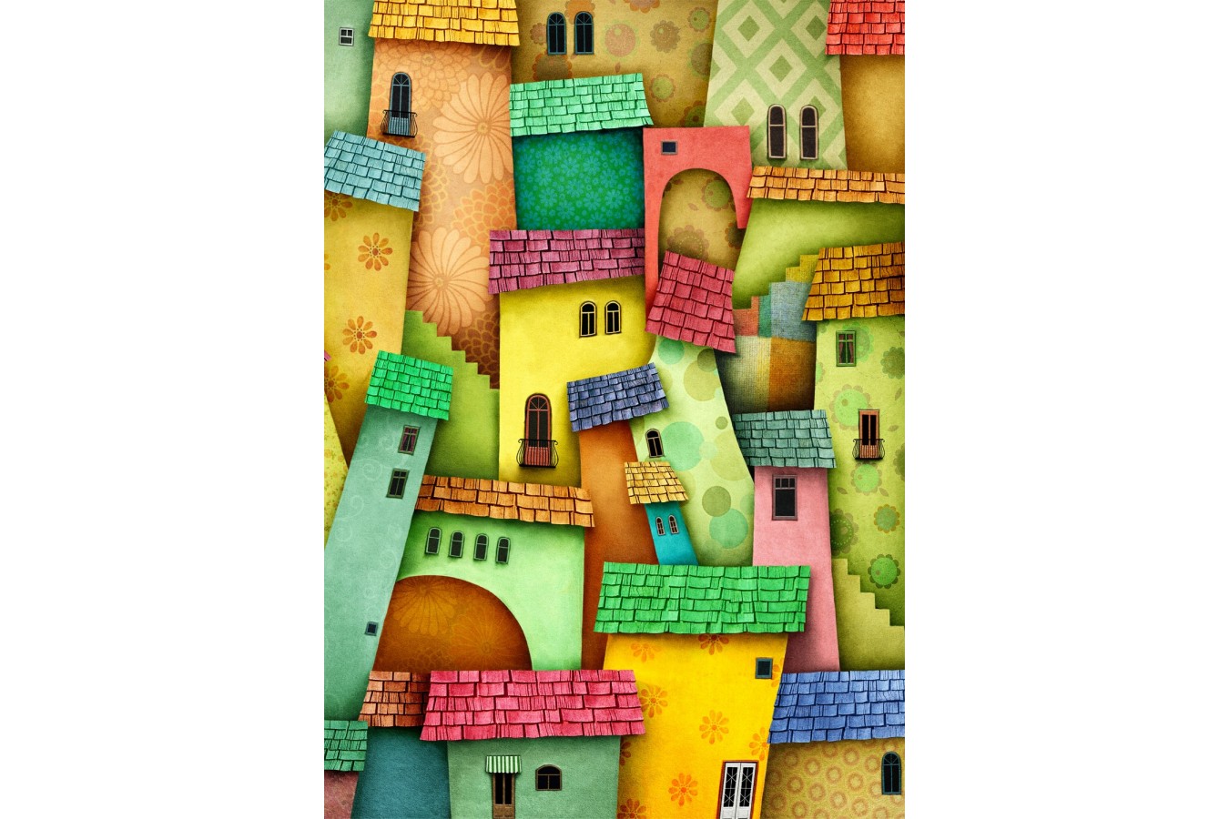 Puzzle 1000 piese Enjoy - Joyful Houses (Enjoy-1629)