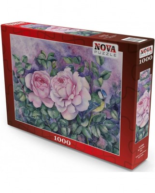 Puzzle 1000 piese Nova - Two Pink Roses (Nova-Puzzle-41096)